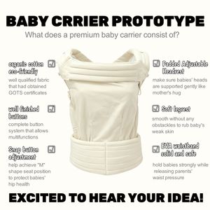 Porte-Bébé Épaulière en Jean de Qualité Supérieure, Sac à Dos Épais, Charge de 20 kg, OEM Jacquard Pied-de-Poule - Product Image 3