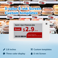 MinewTag Popular ESL 2,66 "3 colores E Ink Labels Epaper Screen Shop Etiqueta de precio digital ESL Etiqueta de estante electrónico para supermercado
