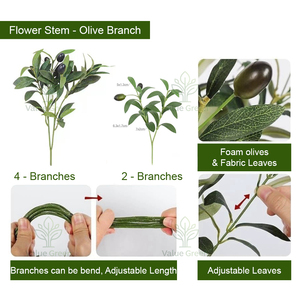Vente en gros de branches de feuilles d'<span class=keywords><strong>olivier</strong></span> artificielles réalistes avec fruits, tiges d'<span class=keywords><strong>olivier</strong></span> en soie pour la décoration de vases à la maison - Product Image 5