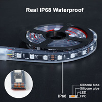 Kit de 6 Luces LED RGBIC de Neón para Chasis de Coche, Longitud/Brillo Personalizable, Impermeable IP68 con Efecto de Flujo y Persecución