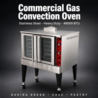 Four à convection au gaz commercial en acier inoxydable 48000 BTU pour restaurants, boulangeries, hôtels, traiteurs