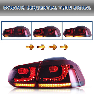 Luces traseras LED para <span class=keywords><strong>Golf</strong></span> 6 MK6 <span class=keywords><strong>GTI</strong></span> 2010-2014 y <span class=keywords><strong>Golf</strong></span> R 2012 2013, conjunto de luces traseras con señal de giro secuencial, lente roja ahumada - Product Image 3