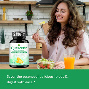 Capsules de quercétine de vente chaude avec complément alimentaire à la bromélaïne pour soutenir la santé digestive des articulations osseuses et renforcer l'immunité - Product Image 4