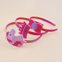 Serre-tête Licorne en Strass pour Enfants, Accessoire Cheveux Scintillant en Tissu pour Fête Princesse, Vente en Gros, Couronne pour Filles