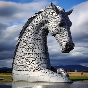 Parque paisaje decoración <span class=keywords><strong>Andy</strong></span> Scott famoso acero estructural y revestimiento de acero inoxidable gigante Kelpie estilo caballo escultura para vender - Product Image 5