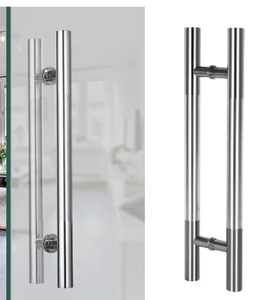 Maniglia per Porta Principale in Vetro e Acciaio Inossidabile 201304 a Forma di H, Rotonda, Commerciale, per Ufficio, Negozio - Product Image 3