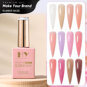 Esmalte en <span class=keywords><strong>Gel</strong></span> UV Hanyi Premium de Alta Calidad sin HEMA y TPO para Salón de Uñas, Base <span class=keywords><strong>Rubber</strong></span> de Resina Natural Removible de Marca Privada - Product Image 1