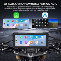 Maustor Modelo Privado Impermeable IP67 Pantalla IPS HD de 8 Pulgadas Navegación GPS Portátil para Motocicleta Carplay Inalámbrico con Cámara para Coche