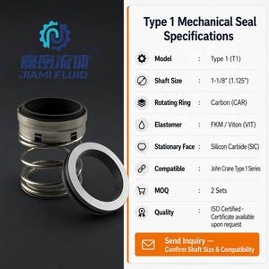 Sello Mecánico Tipo 1 <span class=keywords><strong>JM</strong></span> John Crane TS T1 SIC/TC Carbono FKM para Bombas de Agua, Calidad Certificada ISO - Product Image 5
