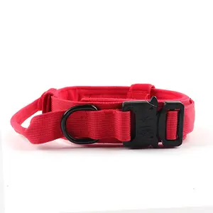 Collar táctico para perros, parche especial grueso con mango, collares para perros, ajustable, resistente