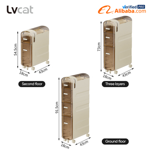 Xe đẩy đựng đồ nhựa đa năng cho nhà tắm, nhà bếp, kệ góc nhà bếp, giá để đồ nhà bếp di động nhỏ gọn có ngăn kéo - Product Image 3