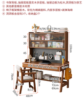 Bureau d'étude en bois massif avec étagère, panneau perforé et hauteur réglable pour enfants et bureau à domicile (vente en gros)