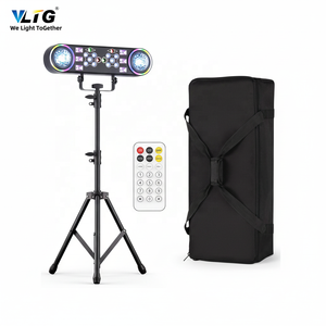 Mini projecteur LED rotatif 7-en-<span class=keywords><strong>1</strong></span> à effets colorés, lumière DJ DMX RGBW, boule magique, éclairage à faisceau, stroboscope, laser, projecteur PAR avec trépied - Product Image 1
