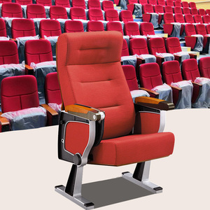 Silla de Auditorio Masao Lt-6100 Tapizada en Rojo con Reposabrazos de Madera Sólida para Asientos de Sala de Conferencias - Product Image 1