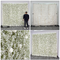 Mur de fleurs artificielles 3D en herbe de la pampa blanche enroulable, panneau décoratif économique pour décoration de mariage