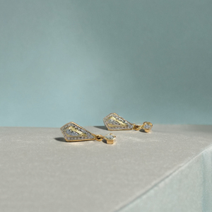 22K Gold Designer Drop Earrings with Crystal <b>Stone</b> Elegant Long Shape Jewelry for Women Daily Wear and Party Wear - Product Image 3