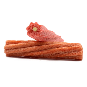 Gran oferta OEM, golosinas de hueso inflado para perros, sándwich, palo Dental para perros, queso, arándano, fresa, naranja, sabores, comida para moler mascotas, 100g - Product Image 5