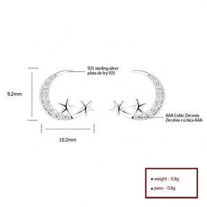 Boucles d'oreilles clous tendance en argent, vente en gros, avec zircon AAA pour femme, en argent sterling 925, boucles d'oreilles Moissanite pour femme - Product Image 2
