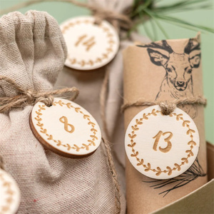 Etiquetas colgantes de madera personalizables para el hogar y la fiesta, adornos decorativos colgantes para árbol de Navidad para manualidades - Product Image 3