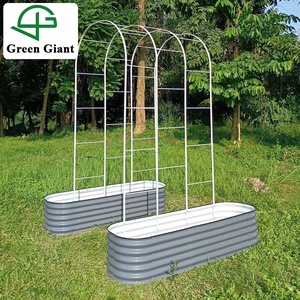 Treillis de jardin en acier thermolaqué pour le soutien des plantes grimpantes, treillis arqué U3 pour jardin - Product Image 1