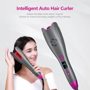 Rizador de pelo con forma de rosa clásico profesional OEM, rizador automático, espiral automático, LCD, temperatura, rizador Perezoso