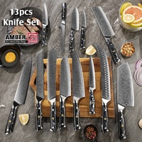 Vendeur chaud Amber Black Stone Handle couteau de chef professionnel de 8 pouces couteau de chef japonais vg 10 couteau de chef