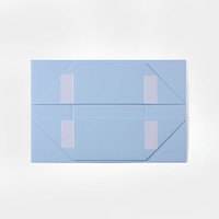 Boîte d'emballage cadeau élégante pour bébé, emballage de cadeau, robuste et pliable, bleu, avec cravate de ruban, 50 pièces