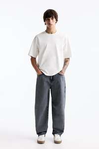Jeans Oversize da Uomo Personalizzati, Stile Streetwear, Denim Lavato, Pantaloni Plissettati, Vestibilità <span class=keywords><strong>Balloon</strong></span>, Gamba Larga - Product Image 3