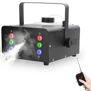 Tongxin Mini Stage Smoke Machine 1200W-1500W Remote Control Colorful LED Low-Lying Fog Machine Bar Weddings Includes Dry Ice