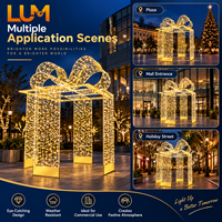 Arche de Noël LED de 3 m de haut en forme de boîte à cadeaux ouverte avec lumières LED et cadre en aluminium peint pour motif lumineux de Noël