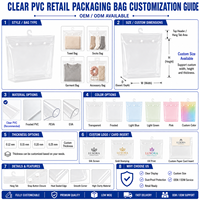 Sac de rangement suspendu en plastique transparent personnalisé avec fermeture à pression bleue pour placard, salle de bain, présentation en magasin et usage domestique