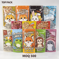 Sachet alimentaire personnalisé imprimé, qualité alimentaire, 100g, 250g, 500g, brillant, en PE, avec fermeture arrière, pour snacks, bonbons, biscuits, chips, emballage de détail pour enfants