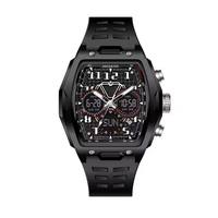 Edelstahl-Legierung Digitaluhr mit Großem Zifferblatt, Multifunktional, Leuchtend, Wasserdicht, Wecker, Doppel-Display Herrenuhr