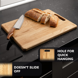 JUNJI planche à découper rectangulaire en <span class=keywords><strong>bois</strong></span> de chêne pour tout type de viande Fruits et légumes planche à découper parfaite en <span class=keywords><strong>bois</strong></span> naturel - Product Image 4