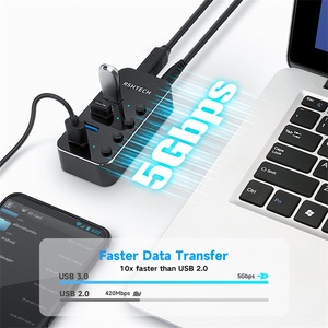 Rshtech USB Một USB C chuyển đổi trung tâm với DC 5V/2A Power adapter 5Gbps <span class=keywords><strong>HUB</strong></span> Adapter 4 cổng USB <span class=keywords><strong>HUB</strong></span> cho MacBook và máy tính - Product Image 2