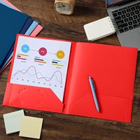 Dossiers en plastique avec pochettes, dossier de classement de haute qualité avec emplacement pour cartes de visite, dossiers à 2 pochettes