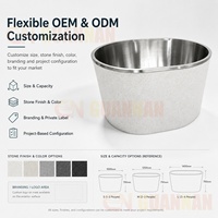 Baignoire ovale moderne pour bain froid, résistante aux intempéries, en pierre, pour extérieur, villa, patio, bien-être