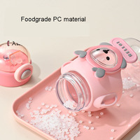 Bouteille d'eau en plastique réutilisable pour enfants avec paille, 600 ml, anti-fuite, sans BPA, motif dessin animé, pour garçons et filles, idéale pour l'école et les voyages