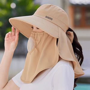 Baobipud Women Bucket <b>Hat</b> Beige Foldable Breathable Sun Protection Tea Picking <b>Hat</b> Outdoor Sunshade Cap - Product Image 3