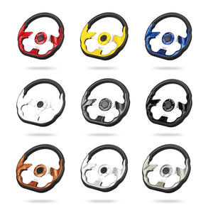 <span class=keywords><strong>Volant</strong></span> de voiture de sport Deep Dish 13 pouces en cuir PU avec matériau PVC Red Stitch - Product Image 2