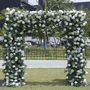 Arco de <span class=keywords><strong>Flores</strong></span> Cuadrado de 8 Pies para Boda, Fondo de Arco de Rosas Blancas, <span class=keywords><strong>Flores</strong></span> Artificiales de Seda para Decoración de Eventos de Boda - Product Image 3