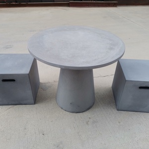 Table basse moderne en GRC, mobilier d'extérieur en ciment durable pour cour, hôtel, parc, appartement, villa - Product Image 6