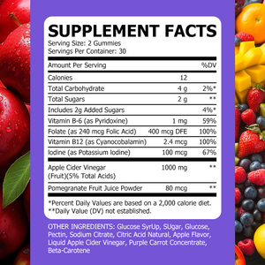 Complément alimentaire OEM Gummies Minceur Puissants pour Ventre Plat et Contrôle des Envies avec Bonbons au Vinaigre de Cidre de Pomme - Product Image 2