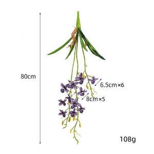 Vigne d'orchidée YOPIN-3744 Real Touch avec des fleurs suspendues artificielles de <span class=keywords><strong>Cymbidium</strong></span> de feuilles Phalaenopsis - Product Image 6