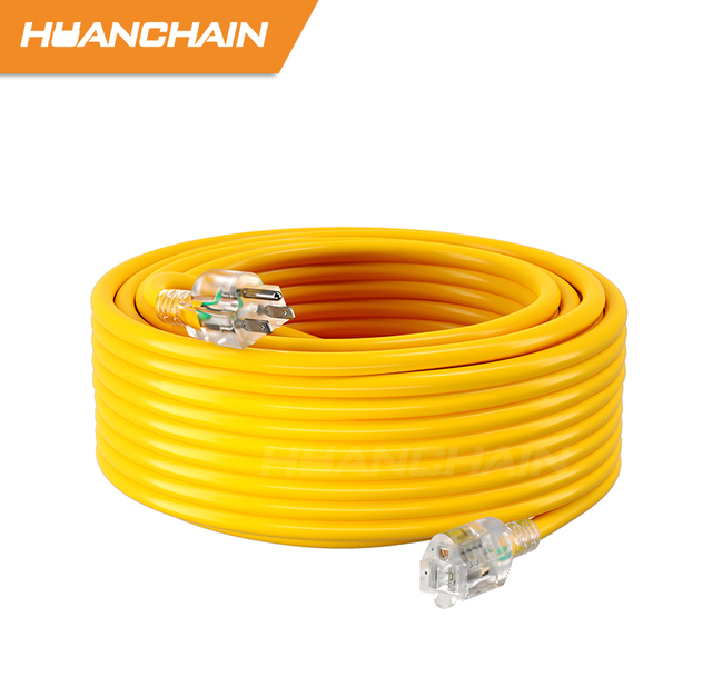 SJTW Multi Tap Outdoor Extension Cord- 16/3 SJTW Heavy Duty 3 Prong Extension Cord- Great for Commercial Use