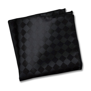 Cuadrados de bolsillo de seda <span class=keywords><strong>para</strong></span> <span class=keywords><strong>hombre</strong></span>, <span class=keywords><strong>bordados</strong></span> negros, venta al por mayor y al por menor - Product Image 1