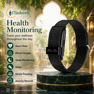 <b>Digital</b> Prayer Zikr Counter Bracelet with BT Sync and Activity Tracker for Islamic Men Mosque Use - Product Image 6