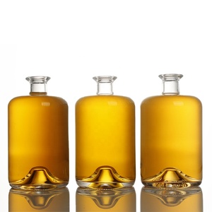 Botella de vidrio personalizada 700ml 750ml Botella de licor Redonda de Ginebra transparente Botella de Ron especiado de licor - Product Image 2