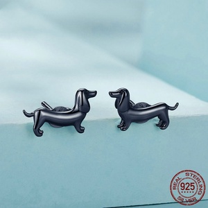 Aretes de Animales Adorables para Niños, Chapados en Oro de 18K, Plata S925, Antialérgicos, con Diseño de Perro Dachshund - Product Image 3