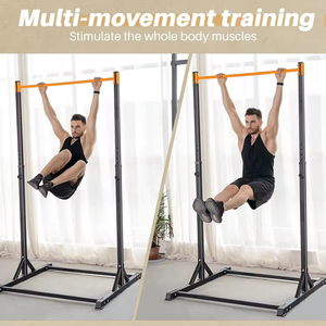 Pull Up Bar Dip Station Réglable Calisthenics Exercices Musculation Cross- Fitness Rack pour Home Gym Outdoor - Product Image 3